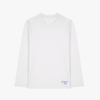 T-shirt manches longues Welcome to Gamberge Club blanc en coton biologique premium.